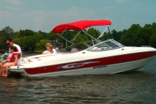 3-Bow Round Tube Bimini Top w/Optional Rear Brace Kit & Stainless Steel Fittings - 36in. Height - Stingray Boat