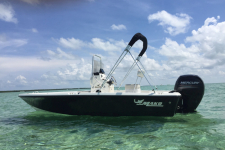 4-Bow Round Tube Bimini Top w/ Stainless Steel Fittings w/ Brace Kit -  60" H x 79"-84" W x 8'L - Sunbrella - Jet Black - Mako 19 CPX