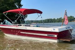 4-Bow Round Tube Bimini Top w/ Optional Brace Kit - 4S3675UB - 1988 Century Coronado - Sun-DURA Red