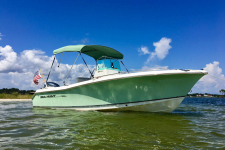 Round Tube Bimini Top - 2006 Sea Hunt Triton 207 - A5481UB - Sunbrella  Basil