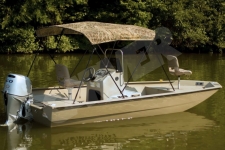 3-Bow Round Tube Bimini Top - Camo Series, Mossy Oak Shadow Grass pattern w/Black Matte Frame.