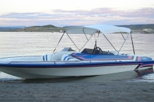 3-Bow Round Tube Bimini Top w/Optional Stainless Steel Fittings - 46in. Height - Ultra Boat