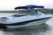 3 Bow Round Tube Bimini Top w/ Rear Brace Kit and Stainless Steel Fittings - 1998 Bayliner 1850 Capri - 2014 Winning Contest Entry!