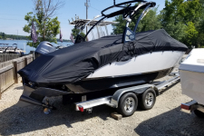 Cobalt - Custom Fit Boat Cover w/ Tower Cut-Outs - 2018 Cobalt R3 Surf w/ Factory Tower w/ Swim Platform