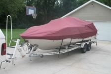 Modified V, Performance Deck Boat, Styled to Fit, Poly-Guard, Burgundy