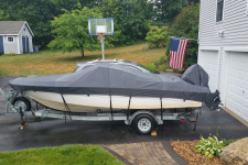 1990 Larson V-Hull Runabout O/B - Styled to Fit Cover - Sun-DURA - Storm Gray