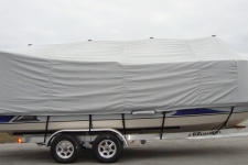 2012 Carolina Skiff Funchaser 2200 Cruiser, Custom Fit (OEM only) w/Vented Support Poles, Poly-Guard, Haze Gray