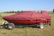 Aluminum V-Hull Fishing Boat w/Walk-Thru Windshield, Styled to Fit, Poly-Guard, Burgundy