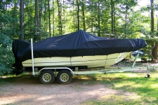 V-Hull Center Console Fishing Boat w/High Bow Rails, Styled to Fit, Poly-Guard, Black