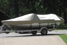 Aluminum V-Hull Fishing Boat w/Walk Thru Windshield, Styled to Fit, Poly-Guard, Beige