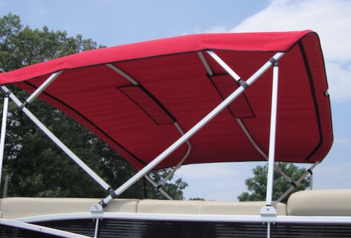 Pontoon with frame and fabric