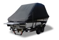 Custom Fit Over-the-Tower Boat Cover Example w/o Swim Platform Coverage